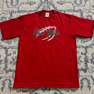 VTG 90's Ohio State Buckeyes NCAA College Football Red Graphic T Shirt SZ M